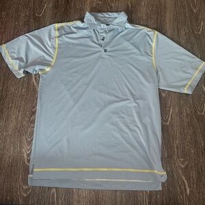 Men's Gray golf Polo Shirt with Yellow Accents